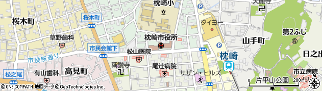 枕崎市役所周辺の地図