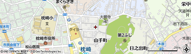 鹿児島県枕崎市山手町周辺の地図