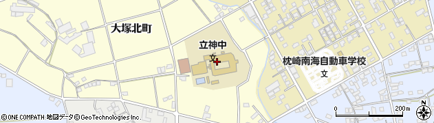 枕崎市立立神中学校周辺の地図