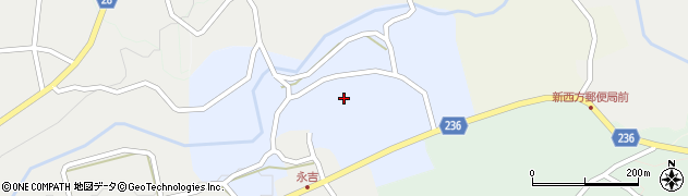 鹿児島県指宿市永吉周辺の地図