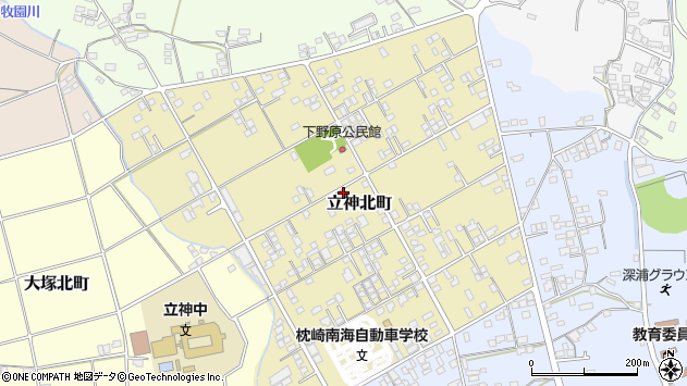〒898-0045 鹿児島県枕崎市立神北町の地図