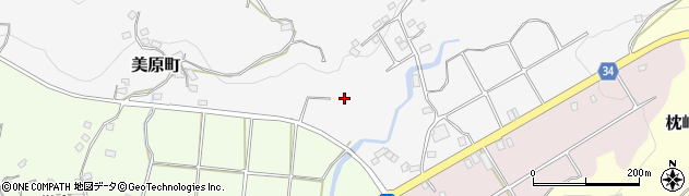 鹿児島県枕崎市美原町周辺の地図