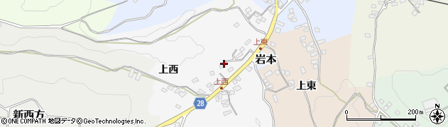 鹿児島県指宿市上西周辺の地図