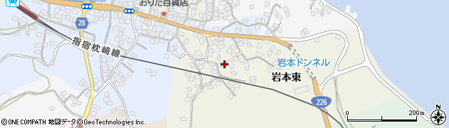 鹿児島県指宿市岩本東周辺の地図
