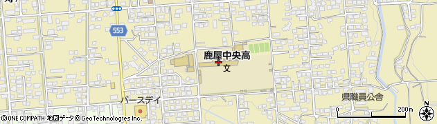鹿屋中央高等学校周辺の地図