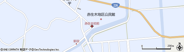 赤生木校前周辺の地図