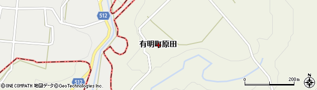鹿児島県志布志市有明町原田周辺の地図