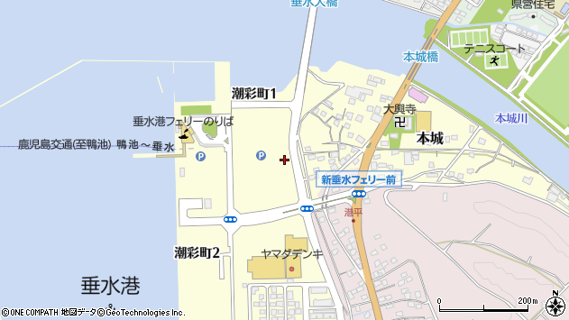 〒891-2117 鹿児島県垂水市潮彩町の地図
