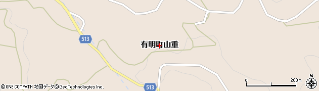 鹿児島県志布志市有明町山重周辺の地図