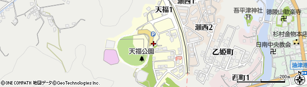 宮崎県日南市天福周辺の地図