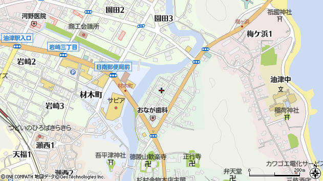 〒887-0006 宮崎県日南市春日町の地図