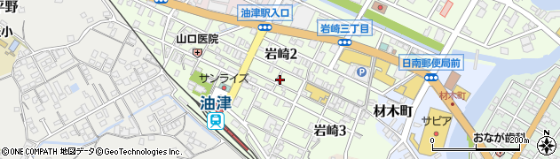 宮崎県日南市岩崎周辺の地図