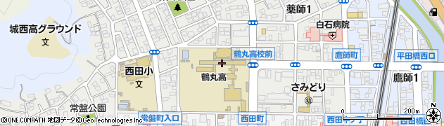 鹿児島県立鶴丸高等学校　同窓会事務局周辺の地図
