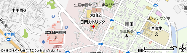 日南カトリック教会周辺の地図