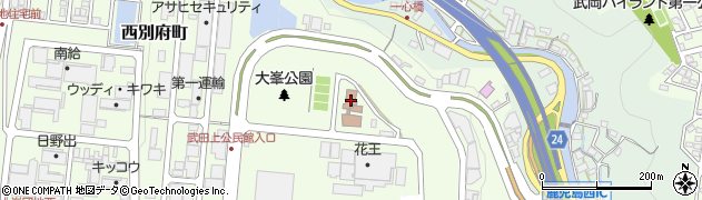 鹿児島市立図書館　武・田上公民館図書室周辺の地図