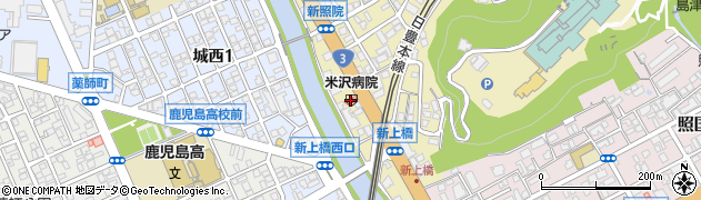 米沢病院周辺の地図