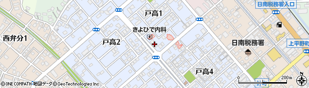 コインランドリーどるふぃん　日南戸高店周辺の地図