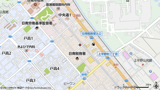 〒887-0022 宮崎県日南市上平野町の地図