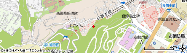 城山トンネル周辺の地図