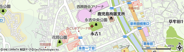 永吉中央公園周辺の地図