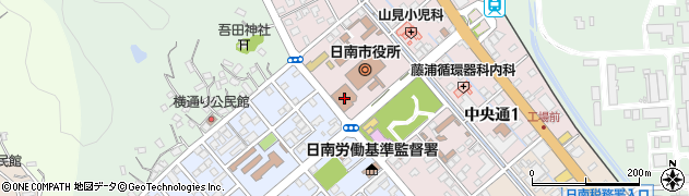 宮崎県日南市周辺の地図