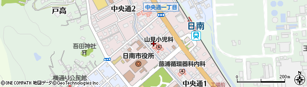 宮崎県日南市中央通周辺の地図