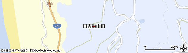 鹿児島県日置市日吉町山田周辺の地図