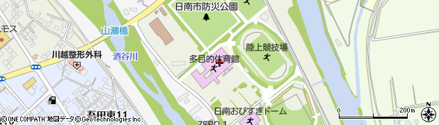 日南総合運動公園多目的体育館周辺の地図