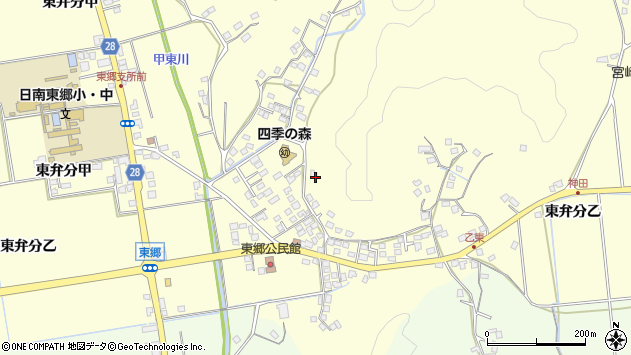 〒889-2521 宮崎県日南市東弁分乙の地図