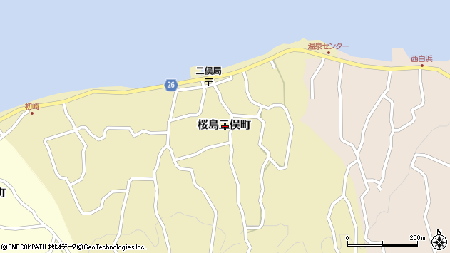 〒891-1412 鹿児島県鹿児島市桜島二俣町の地図