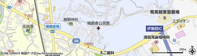 猪鹿倉公民館周辺の地図