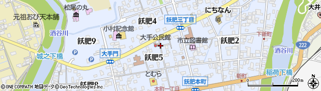 宮崎県日南市飫肥周辺の地図
