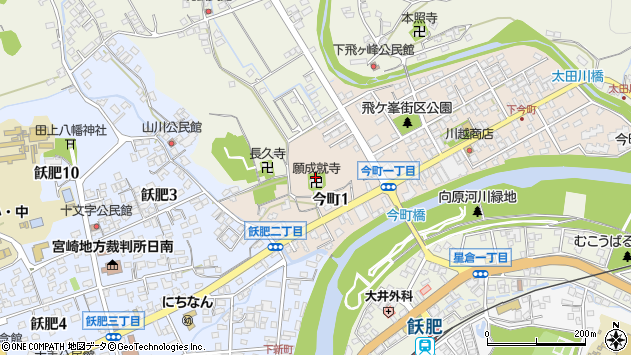 〒889-2525 宮崎県日南市今町の地図