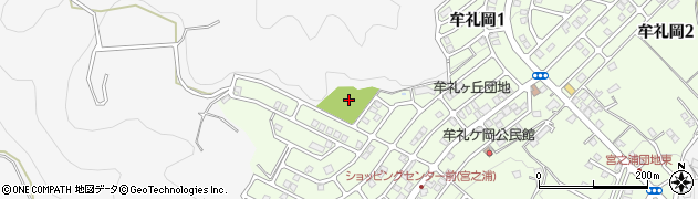 牟礼岡中央公園周辺の地図