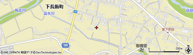 宮崎県都城市下長飯町周辺の地図