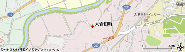 宮崎県都城市大岩田町周辺の地図