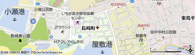 鹿児島県いちき串木野市長崎町周辺の地図