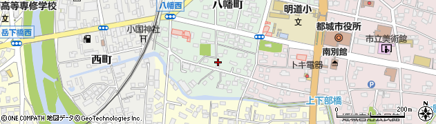 宮崎県都城市八幡町周辺の地図
