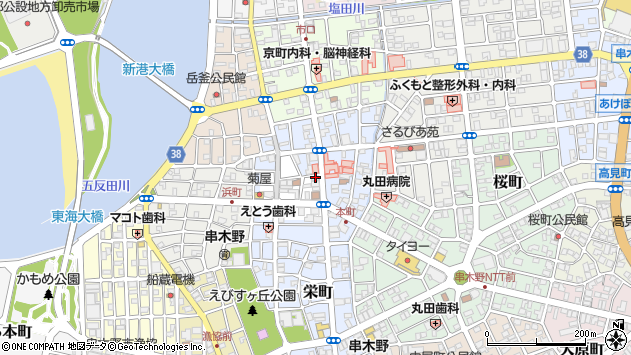 〒896-0014 鹿児島県いちき串木野市元町の地図