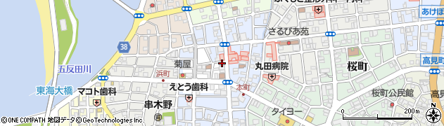 鹿児島県いちき串木野市元町周辺の地図
