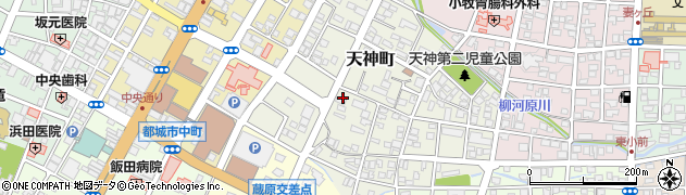 宮崎県都城市天神町周辺の地図
