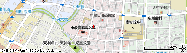 宮崎県都城市中原町周辺の地図