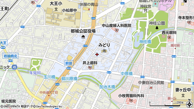 〒885-0025 宮崎県都城市前田町の地図