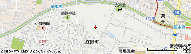 宮崎県都城市立野町周辺の地図