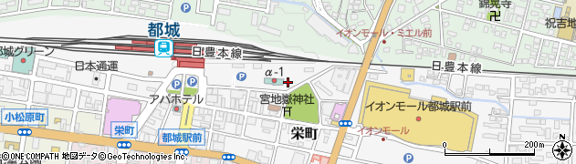宮崎県都城市栄町周辺の地図