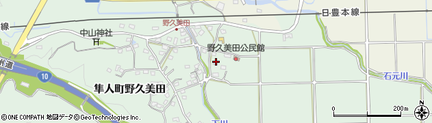 鹿児島県霧島市隼人町野久美田周辺の地図