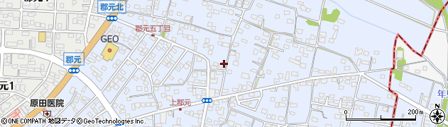 宮崎県都城市郡元町周辺の地図