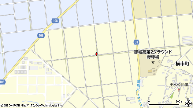 〒885-0091 宮崎県都城市横市町の地図