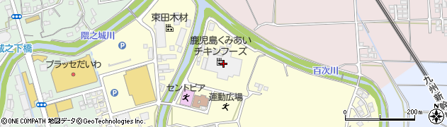 鹿児島くみあいチキンフーズ株式会社　川内食品工場周辺の地図