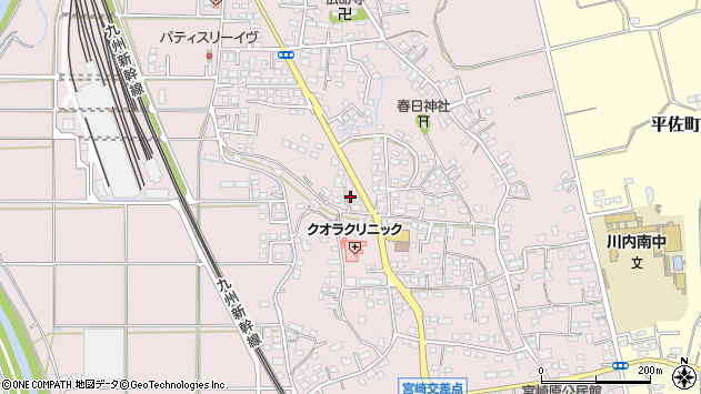 〒895-0013 鹿児島県薩摩川内市宮崎町の地図